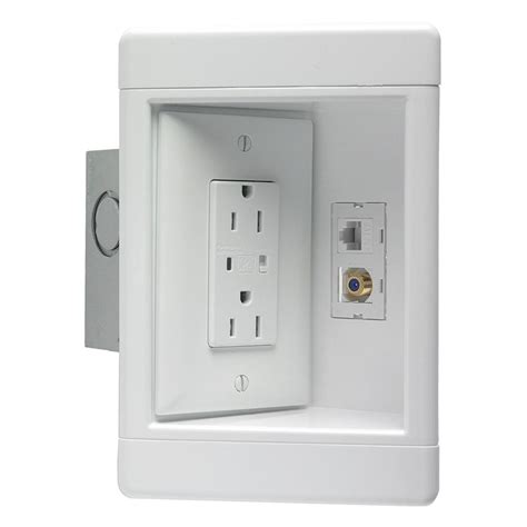 electrical supply hardwired tv power box wall mount|recessed wall socket for tv.